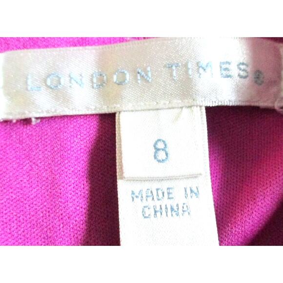 London Times Women's Multi Color Floral Print Sleeveless Pull Over Dress Size 8 - Picture 8 of 9